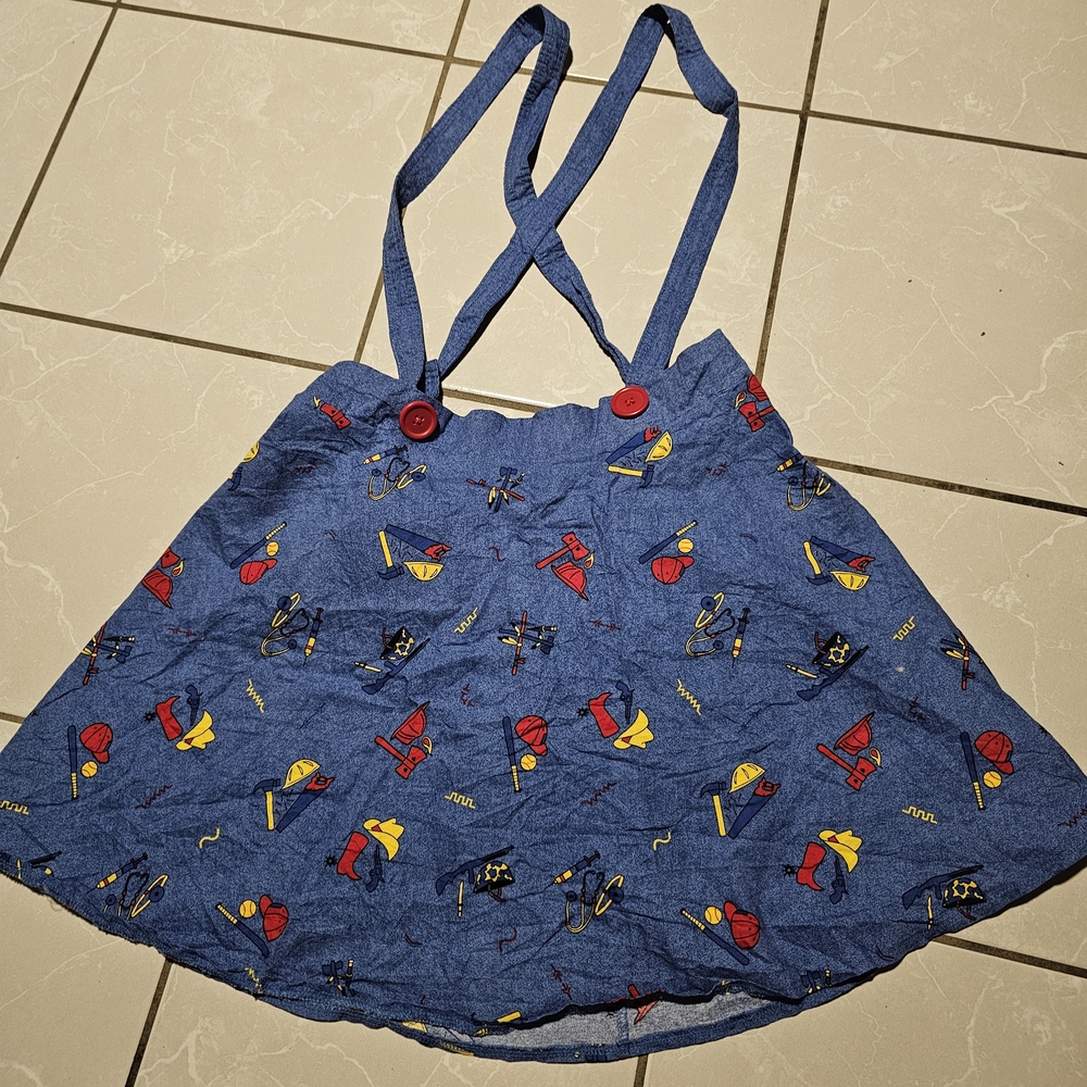 Blue Patterned Sundress with Straps